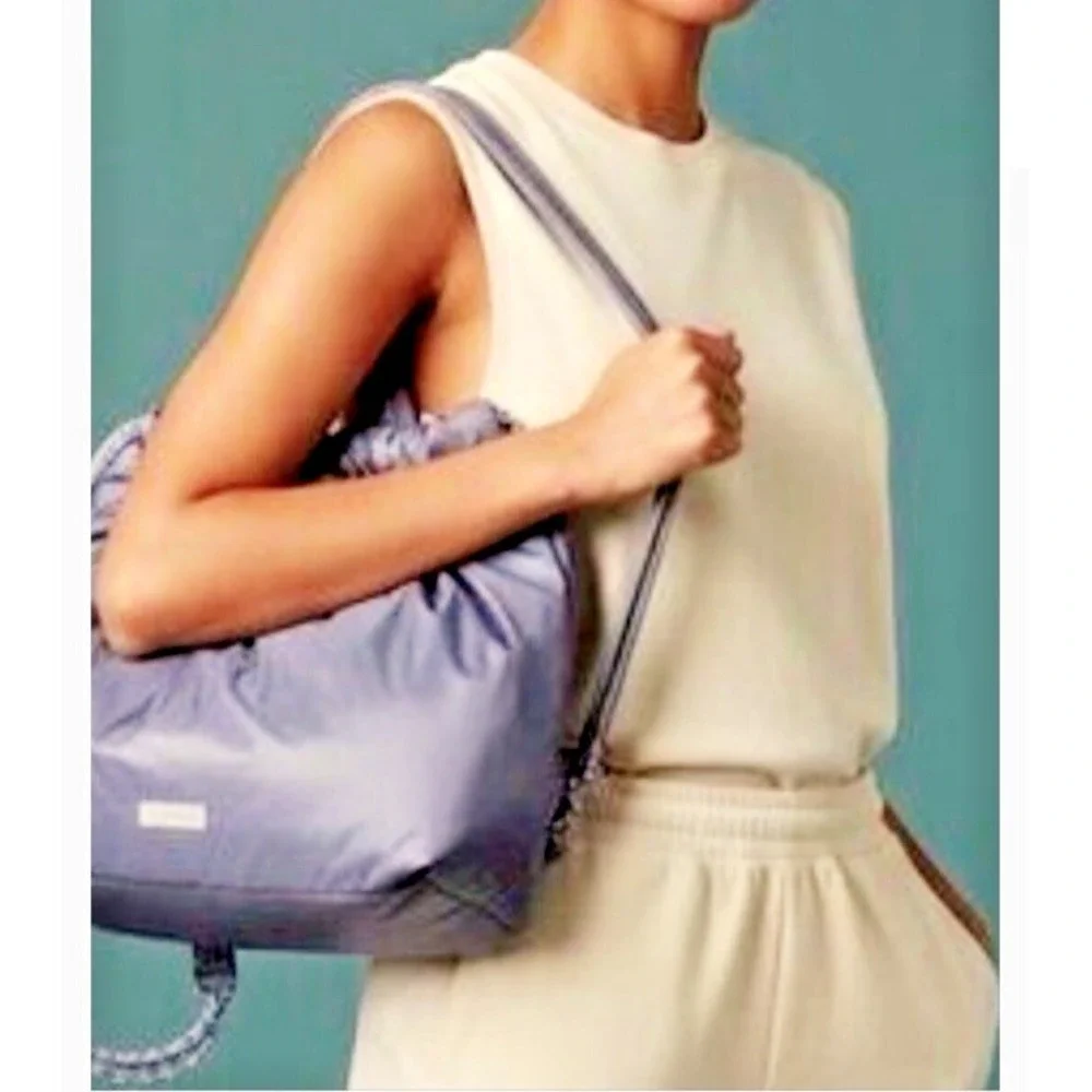 NWT Wildfox Puffy Drawstring Backpack‎ Dark Gray Puffer Tote Bag Gym Gorp Y2K